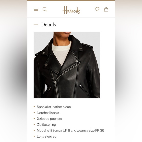 Stunning 100% Leather Maje Biker Jacket Sz 36 - Picture 9 of 16